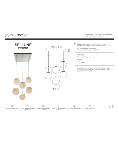 Lámpara de suspensión Sei Lune IN-ES.ARTDESIGN | BHOME by Arredi Barbàra