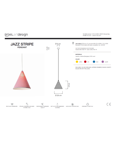 Lampada a sospensione Jazz Stripe IN-ES.ARTDESIGN | BHOME by Arredi Barbàra