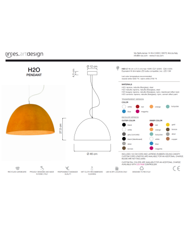 Lampada a sospensione H2O Nebulite IN-ES.ARTDESIGN | BHOME by Arredi Barbàra