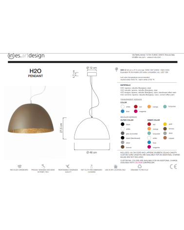 Suspension H2O IN-ES.ARTDESIGN | BHOME by Arredi Barbàra