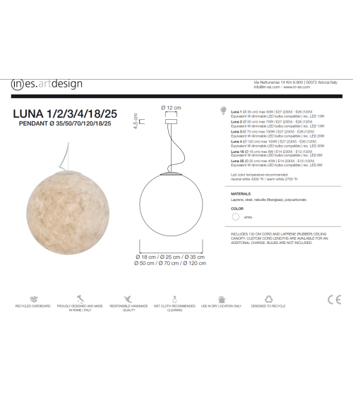 Pendelleuchte Luna IN-ES.ARTDESIGN | BHOME by Arredi Barbàra