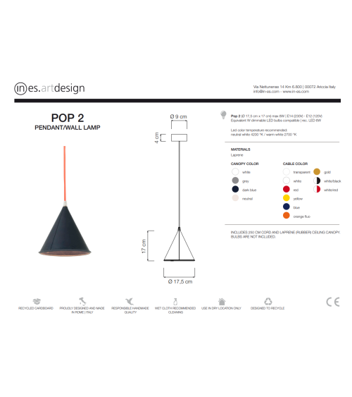 Suspension Pop 2 IN-ES.ARTDESIGN | BHOME by Arredi Barbàra