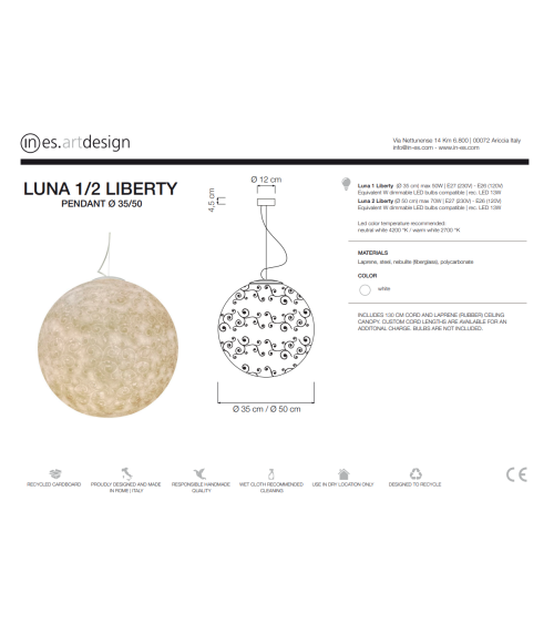 Pendelleuchte Luna Liberty IN-ES.ARTDESIGN | BHOME by Arredi Barbàra