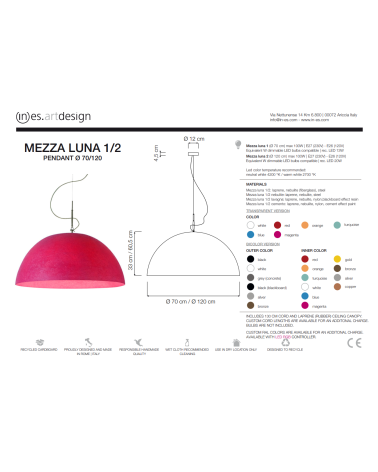 Lámpara de suspensión Mezza Luna Nebulite IN-ES.ARTDESIGN | BHOME by Arredi Barbàra