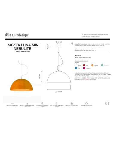 Pendelleuchte Mezza Luna Mini Nebulite IN-ES.ARTDESIGN | BHOME by Arredi Barbàra