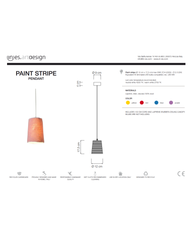 Lampada a sospensione Paint Stripe IN-ES.ARTDESIGN | BHOME by Arredi Barbàra