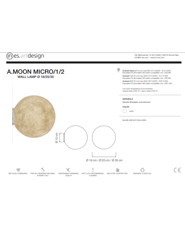 Lampada da parete A.moon IN-ES.ARTDESIGN | BHOME by Arredi Barbàra