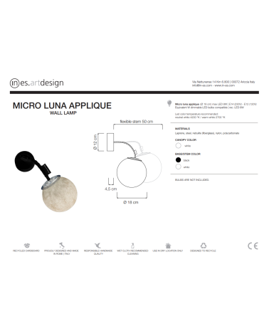 Micro Luna Applique wall lamp IN-ES.ARTDESIGN | BHOME by Arredi Barbàra