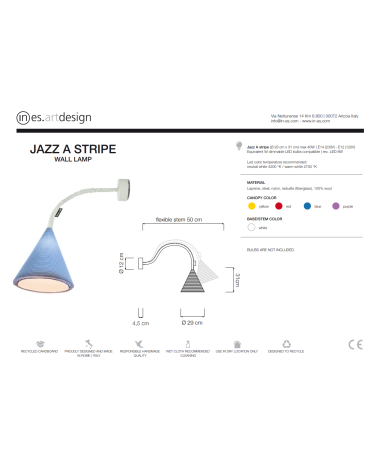 Lampada da parete Jazz A Stripe IN-ES.ARTDESIGN | BHOME by Arredi Barbàra