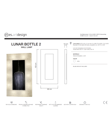Lampada da parete Lunar Bottle 2 IN-ES.ARTDESIGN | BHOME by Arredi Barbàra