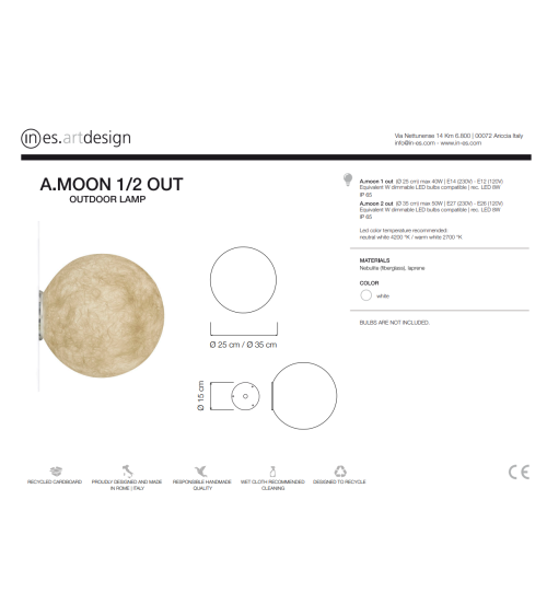 Lampada outdoor A.Moon Out IN-ES.ARTDESIGN | BHOME by Arredi Barbàra
