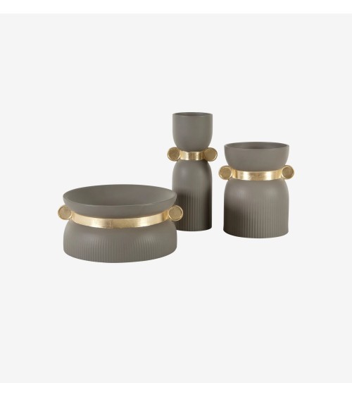 Impero Vase TONIN CASA | Ceramic Vase with Gold Ring | BHOME