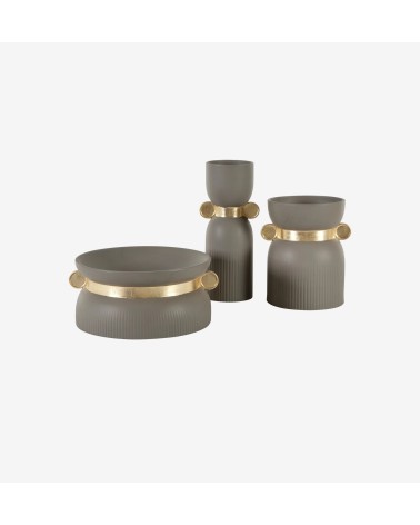 Collezione “Impero” – TONIN CASA | Vasi ceramica con anello oro | BHOME by Arredi Barbàra
