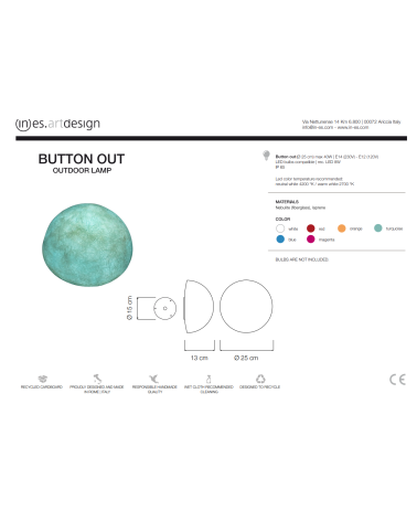 Lampada outdoor Button Out IN-ES.ARTDESIGN | BHOME by Arredi Barbàra