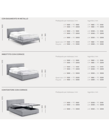 Letto Gaston SANGIACOMO | Letto imbottito di design BHOME