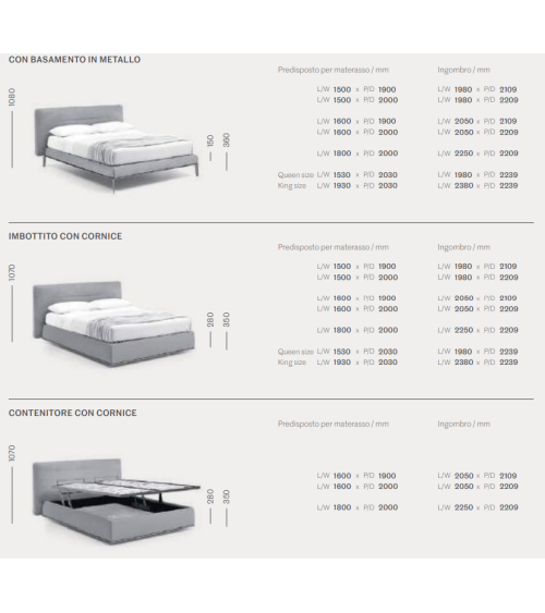Letto Gaston SANGIACOMO | Letto imbottito di design BHOME