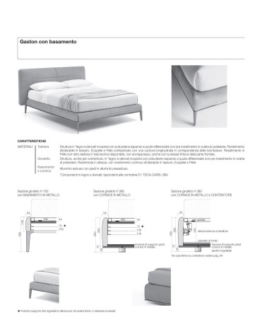 Letto Gaston SANGIACOMO | Letto imbottito di design BHOME