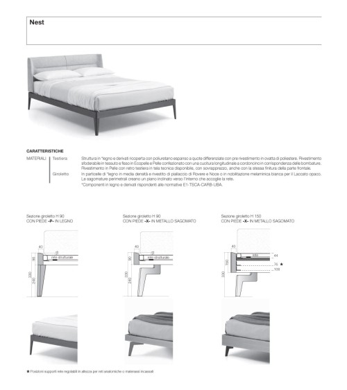 Letto Nest SANGIACOMO | Letto di design essenziale BHOME