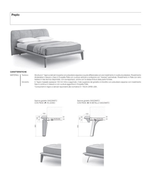Letto Peplo SANGIACOMO | Letto imbottito di design BHOME