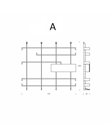 Plan bookcase Tonin Casa – Modular Wall System | BHOME by Arredi Barbàra