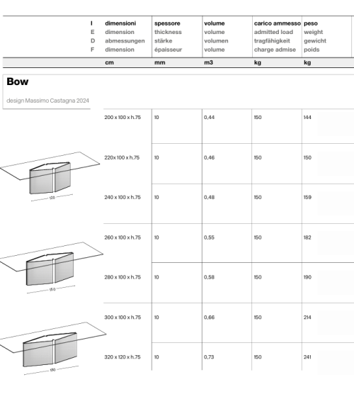 Table haute Bow rectangulaire Tonelli | BHOME by Arredi Barbàra