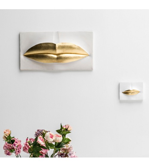 BOCCA Kleines Weiß-Gold Dekorpanel ADRIANI E ROSSI | BHOME by Arredi Barbàra