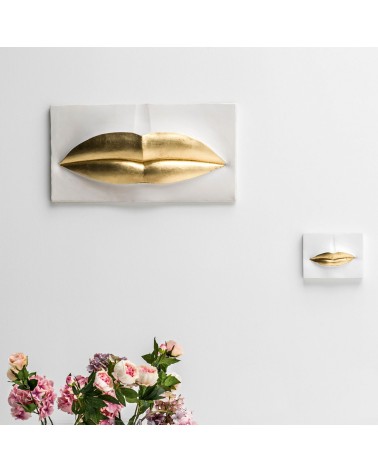 BOCCA Kleines Weiß-Gold Dekorpanel ADRIANI E ROSSI | BHOME by Arredi Barbàra