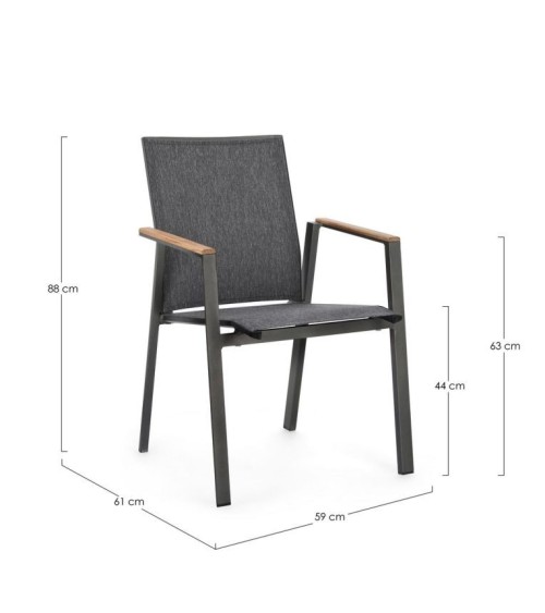 Cameron Outdoor Chair with Armrests BIZZOTTO | Bhome by Arredi Barbàra