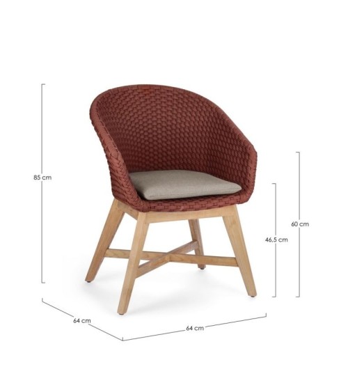 Coachella outdoor chair with armrests BIZZOTTO
