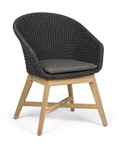 Coachella outdoor chair BIZZOTTO – teak and rope