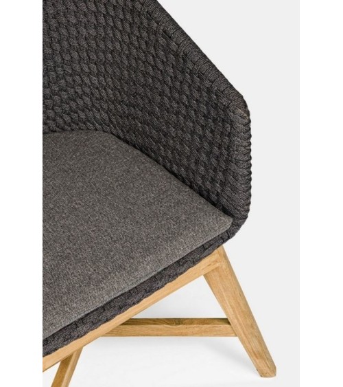 Coachella outdoor chair BIZZOTTO – teak and rope