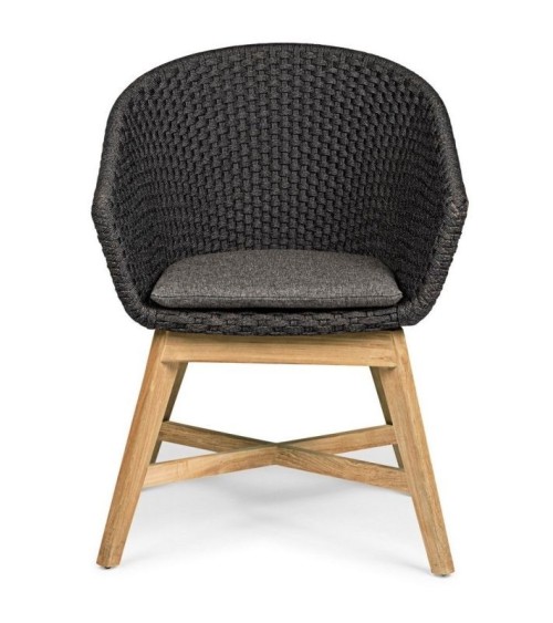 Coachella outdoor chair BIZZOTTO – teak and rope