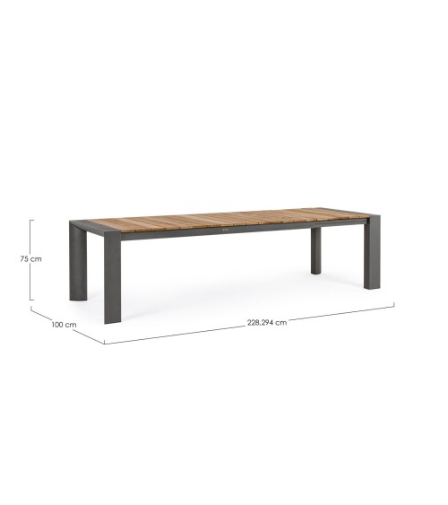 Ausziehbarer Outdoor-Tisch Cameron 228–294×100 BIZZOTTO
