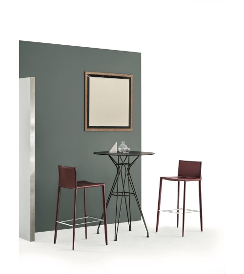 Taburete Linda BONTEMPI cuero diseño | BHOME