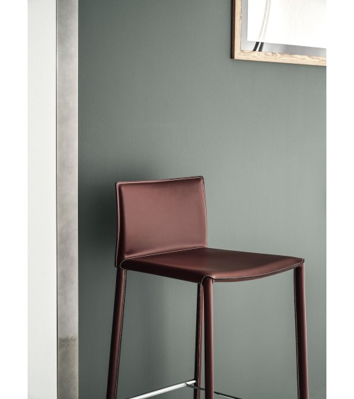 Sgabello Linda BONTEMPI in cuoio design | BHOME
