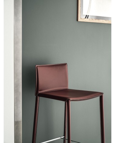 Sgabello Linda BONTEMPI in cuoio design | BHOME