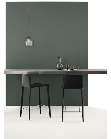 Sgabello Linda BONTEMPI in cuoio design | BHOME