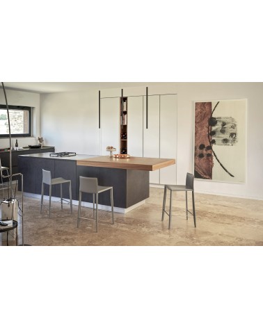 Sgabello Linda BONTEMPI in cuoio design | BHOME