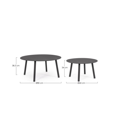 Set de mesas de centro “AMINTA” Ø60 / Ø80 outdoor – BIZZOTTO
